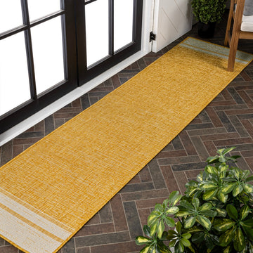 Alda Modern Minimalist Mingled Solid Indoor/Outdoor Area Rug